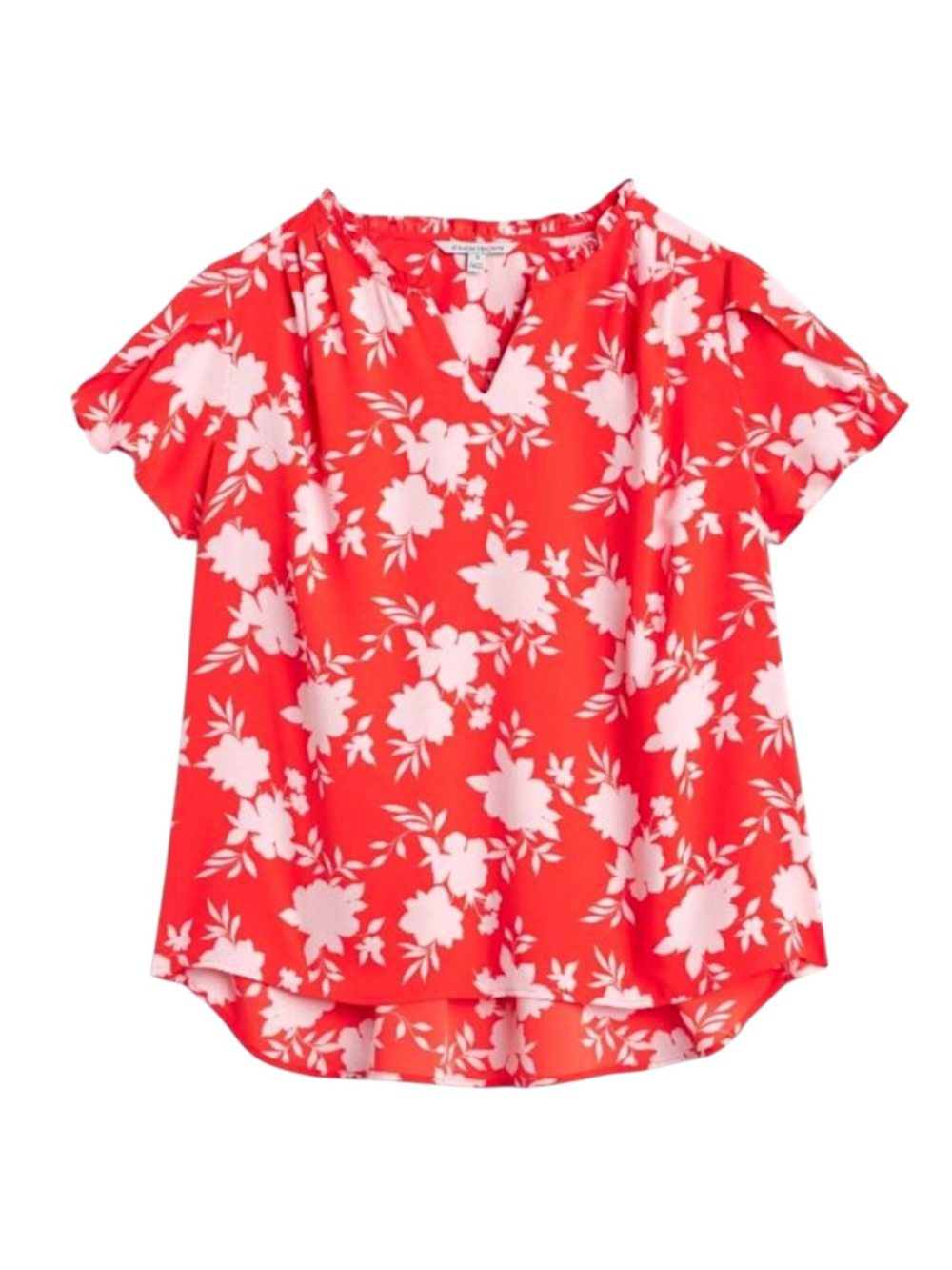 41 Hawthorn Womens Size Small Tulip Sleeve Blouse Floral Red White